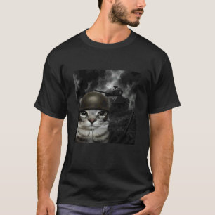 Camiseta Gato en el campo de batalla Gen Z Gen Alpha Meme d