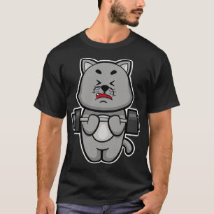 Camiseta Gato en el entrenamiento de Biceps con Barbell