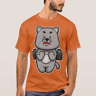 Camiseta Gato en el entrenamiento de Biceps con Barbell