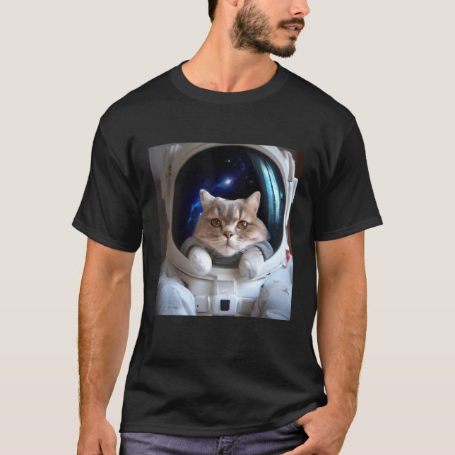 Camiseta Gato en el espacio (Anverso)