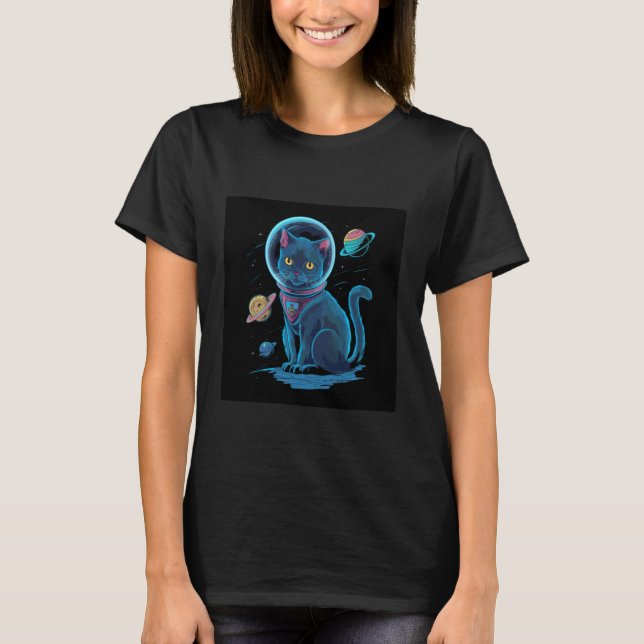 Camiseta Gato en el espacio (Anverso)