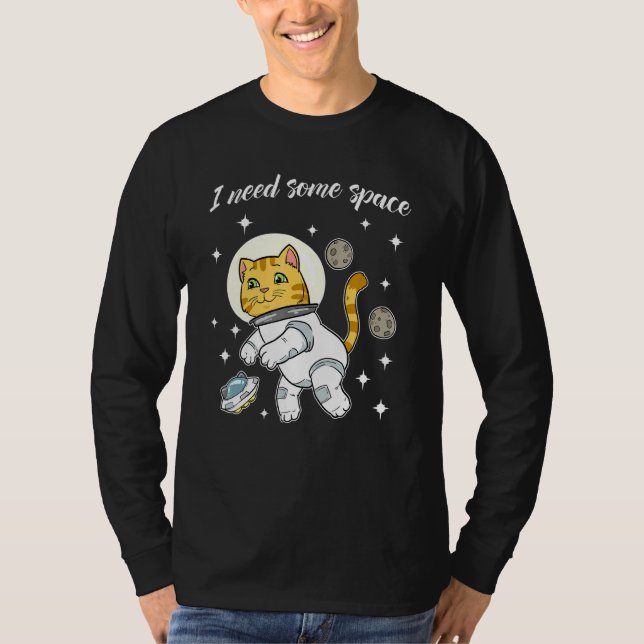Camiseta Gato En El Espacio Ufo Galaxia Universo Cosmos Kit (Anverso)