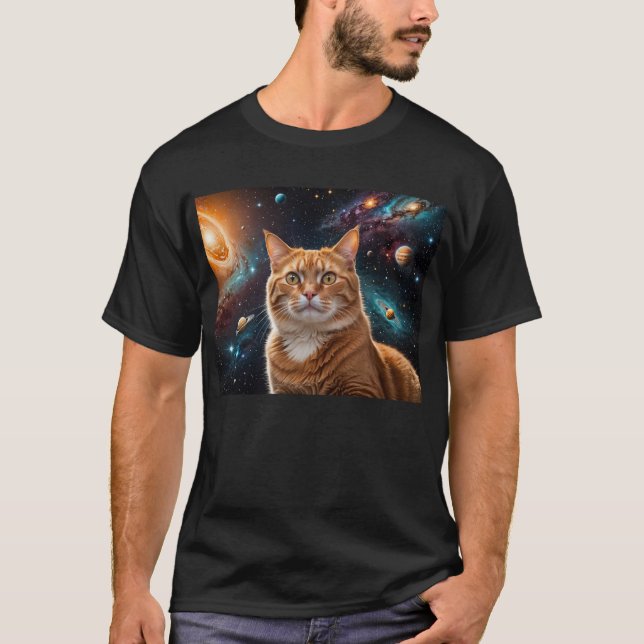 Camiseta Gato en el espacio ultraterrestre (Anverso)