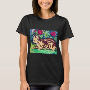 Camiseta Gato en el jardín de flores, Louis Wain