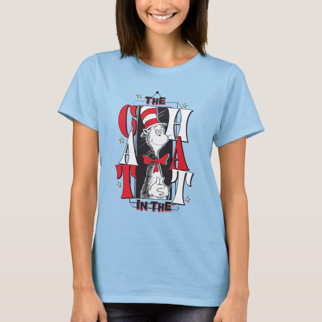 Camiseta Gato en el sombrero | Texto B&W (Anverso)