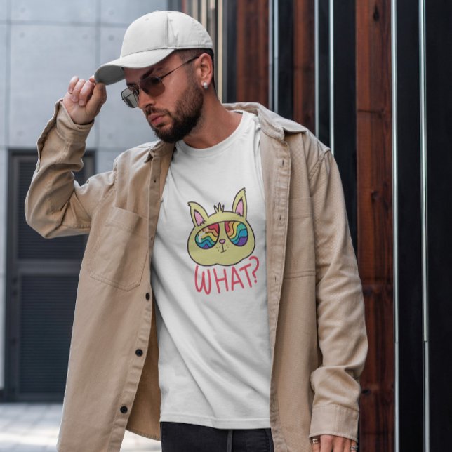 Camiseta Gato En Gafas De Sol Arcoiris (Subido por el creador)