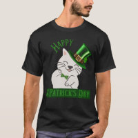 Gato en Gorra verde con el trébol el Día de San Pa