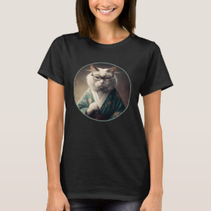 Camiseta Gato en japonés de kimono karate