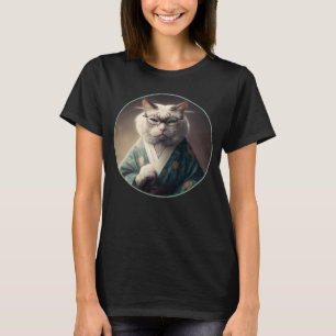 Camiseta Gato en japonés de kimono karate