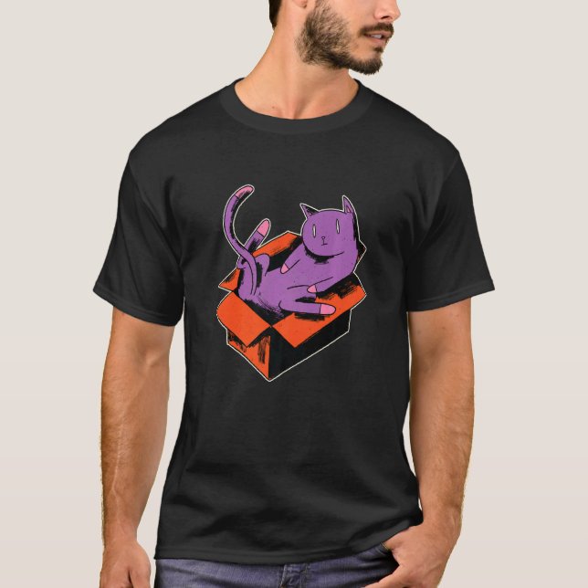 Camiseta Gato en la caja (Anverso)