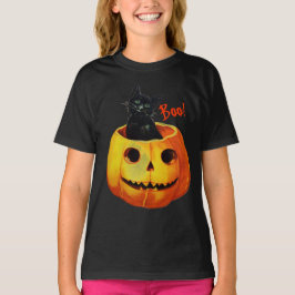 Camiseta Gato en la Calabaza Halloween