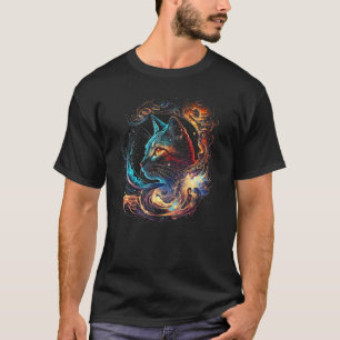 Camiseta Gato En La Galaxia Y Gato Espacial Cabeza De Gato