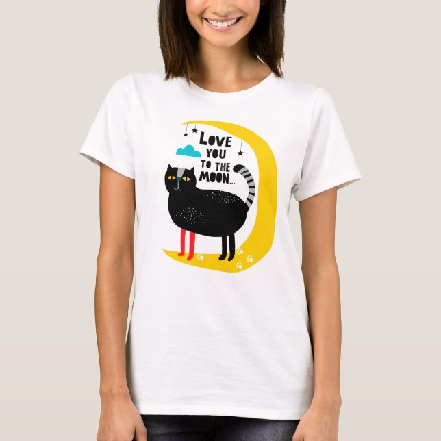 Camiseta Gato en la luna (Anverso)