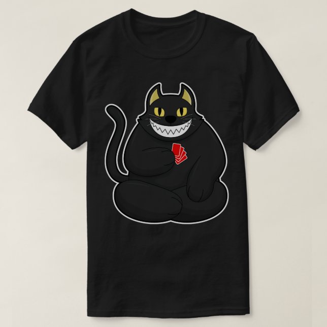 Camiseta Gato en las cartas 2 (Diseño del anverso)