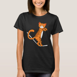 Camiseta Gato en línea de equilibrio Gato en slackline Recr