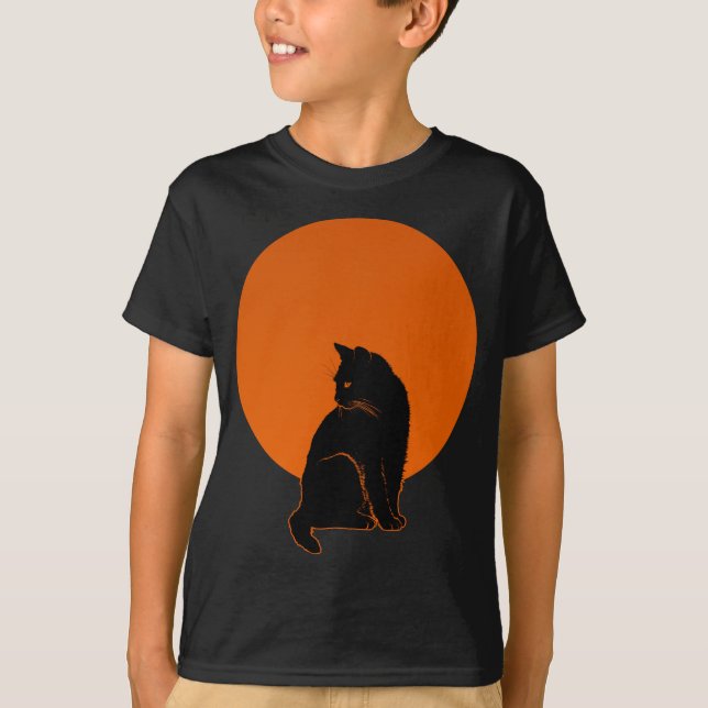 CAMISETA GATO EN LUZ DE LUNA (Anverso)