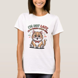 Camiseta Gato en Modo de Ahorro de Energía