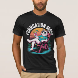 Camiseta Gato en Modo Vacaciones