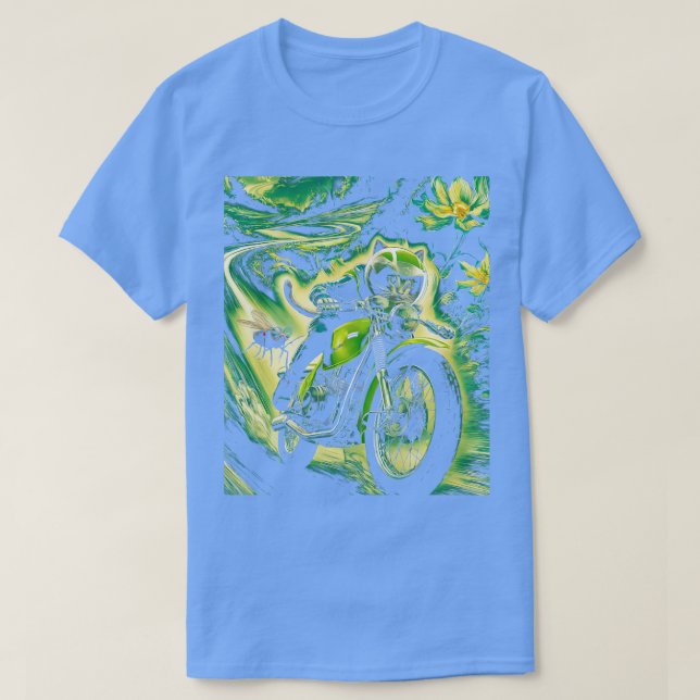 Camiseta Gato en motocicleta gracioso y cigarras 2024 (Diseño del anverso)