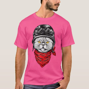 Camiseta Gato en motocicleta - Motocicleta Chopper Biker