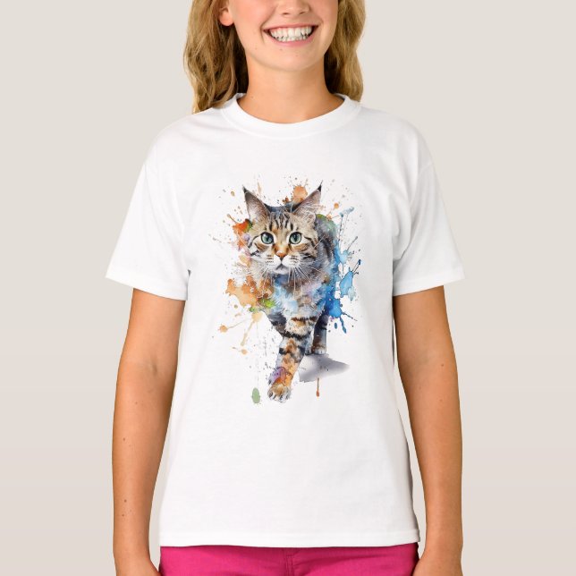 Camiseta  Gato en movimiento: belleza y gracia (Anverso)
