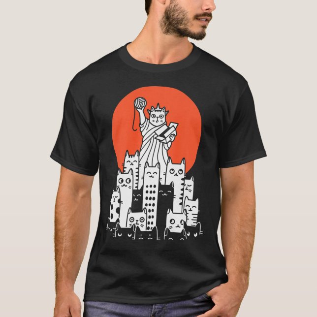 Camiseta Gato en Nueva York, Nueva York, Estados Unidos, Pa (Anverso)