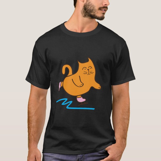 Camiseta Gato en patinaje sobre hielo (Anverso)