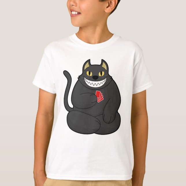 Camiseta Gato en Poker con tarjetas de póker (Anverso)