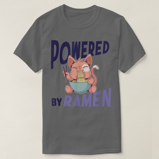 Camiseta Gato en polvo Ramen Anime Noodles Kawaii Japonés S (Diseño del anverso)