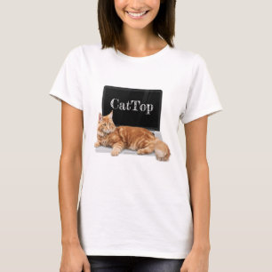 Camiseta Gato en portátil - CatTop