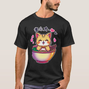 Camiseta Gato en Ramen Bowl - Gato Kawaii