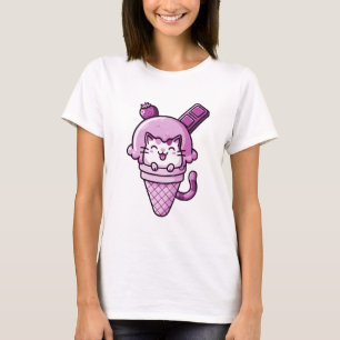 Camiseta Gato en rosa de cono