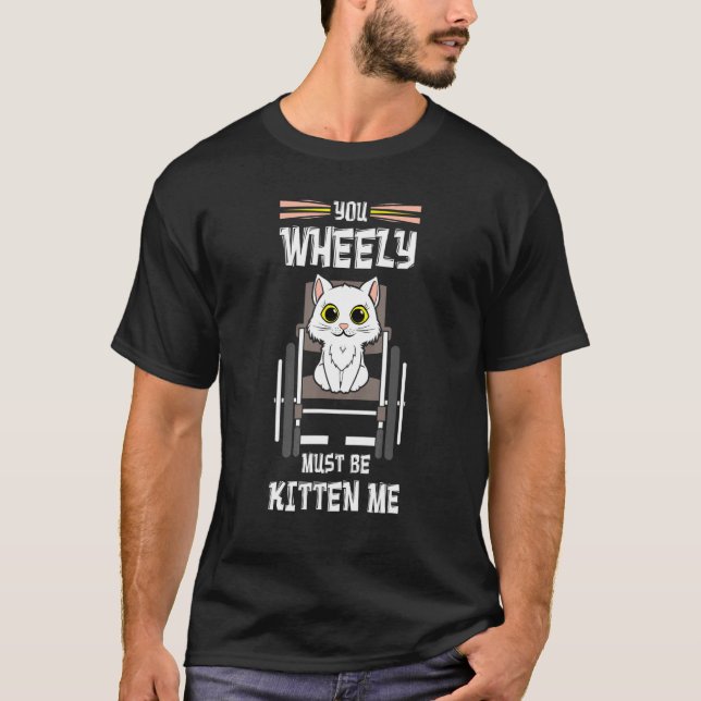 Camiseta Gato en silla de ruedas parapléjico (Anverso)