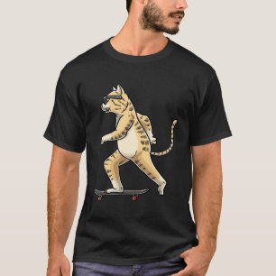 Camiseta Gato En Skateboard Skateboarding Skatebodge