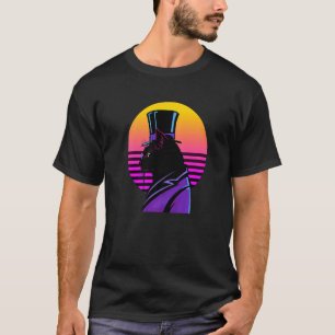 Camiseta Gato en sombrero de copa y gafas de tuxedo morado 