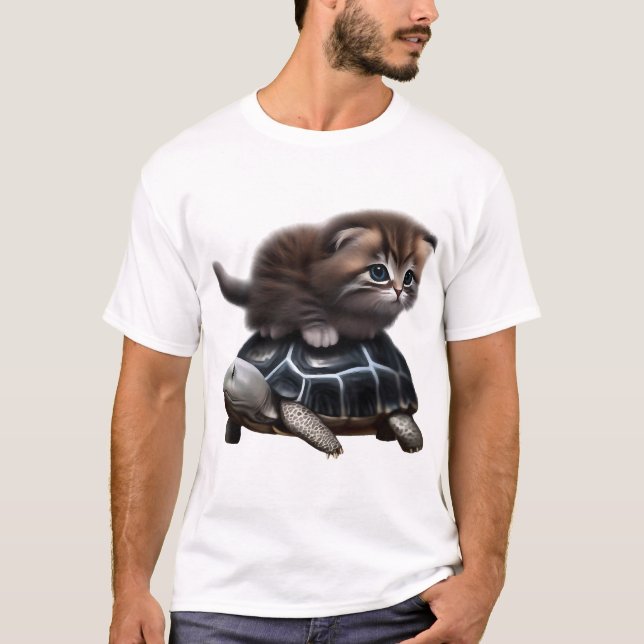Camiseta Gato en tortuga (Anverso)