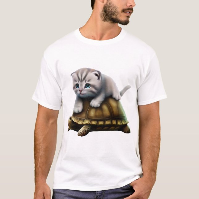 Camiseta Gato en tortuga Copiar (Anverso)