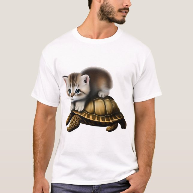 Camiseta Gato en tortuga Copiar Copiar (Anverso)