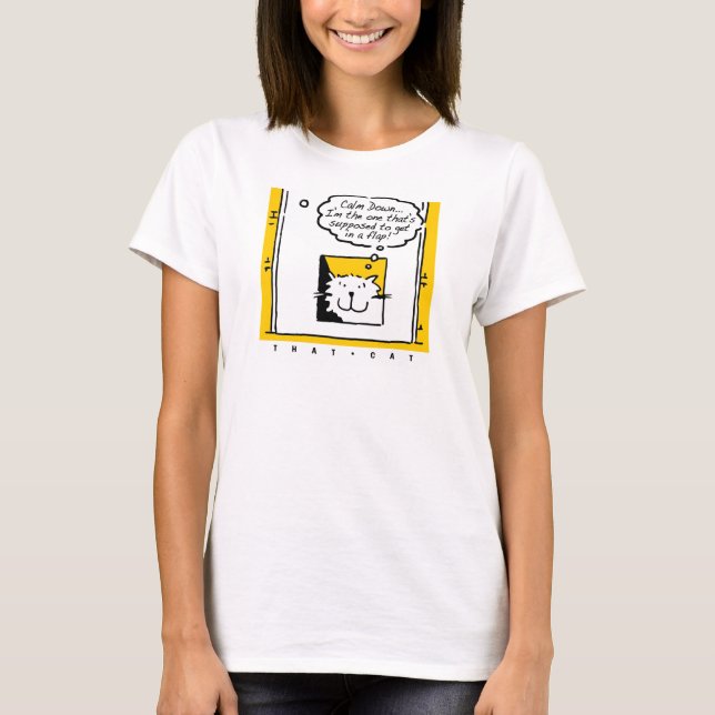 Camiseta Gato en un gato. Propietario del gato o amante del (Anverso)