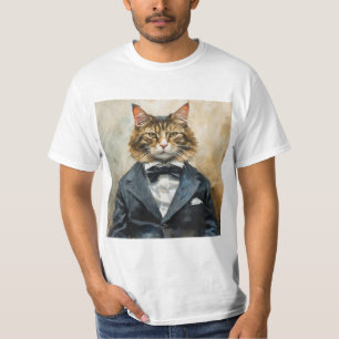 Camiseta Gato en un traje