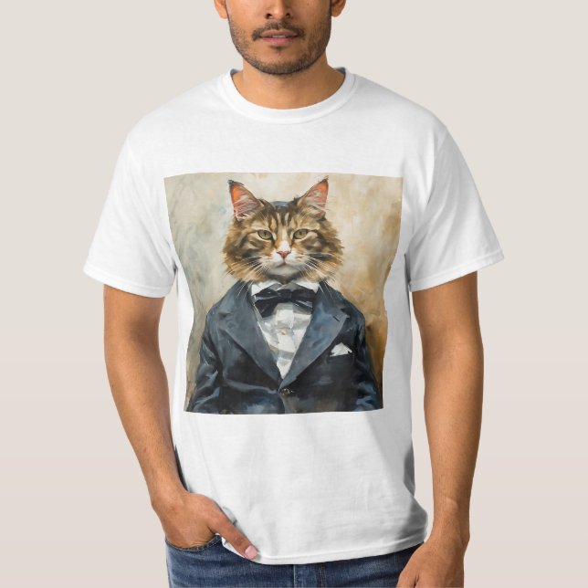 Camiseta Gato en un traje (Anverso)