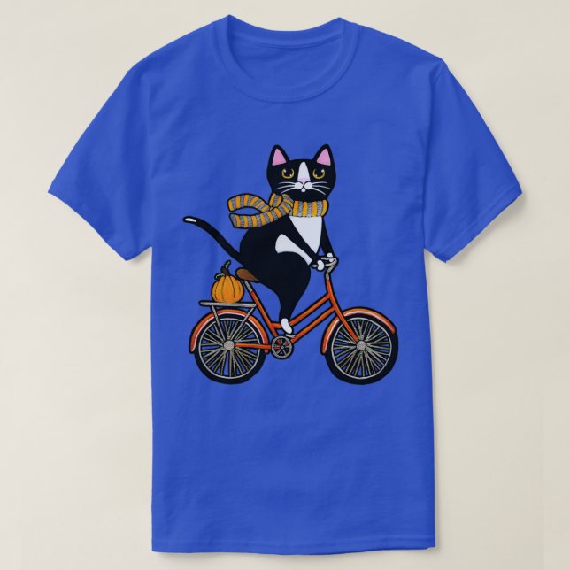 Camiseta Gato en una bicicleta (Diseño del anverso)