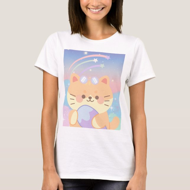 Camiseta gato en vacaciones (Anverso)