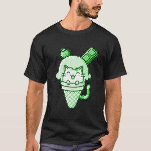 Camiseta Gato en verde cono