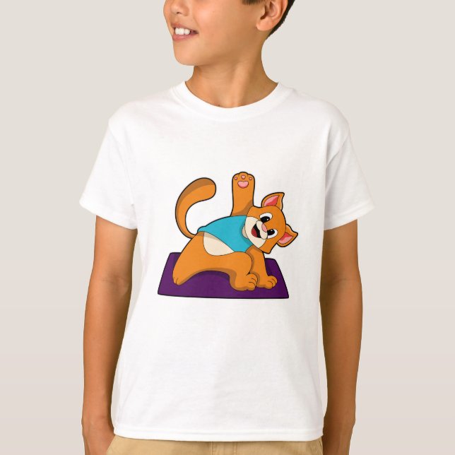 Camiseta Gato en yoga con yoga (Anverso)