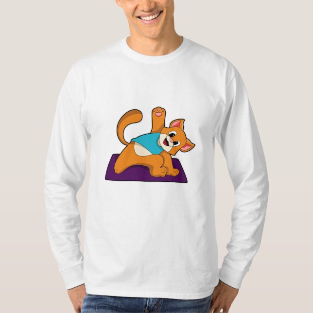 Camiseta Gato en yoga con yoga (Anverso)