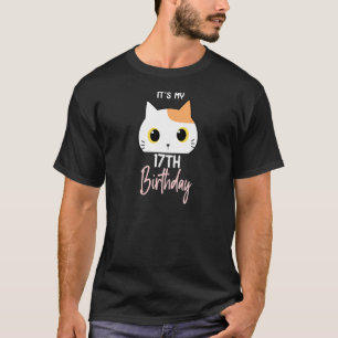 Camiseta Gato Encantador Cumpleaños 17  Gatos Dueño de Masc