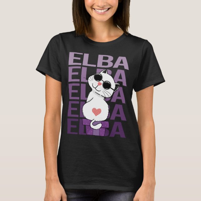 Camiseta Gato encantador - Nombre de Elba (Anverso)