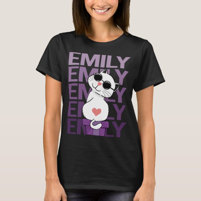 Camiseta Gato encantador - Nombre de Emily (Anverso)