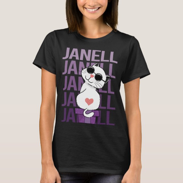 Camiseta Gato encantador - Nombre de Janell (Anverso)